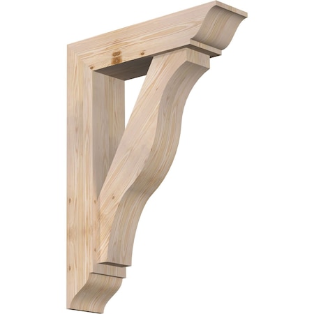 Ekena Millwork Funston Traditional Smooth Bracket w/ Offset Brace, Douglas Fir, 7 1/2"W x 30"D x 42"H BKT0806X30X42FST01SDF